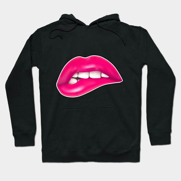 Lips - Graphic Design Tee Hoodie by DankFutura